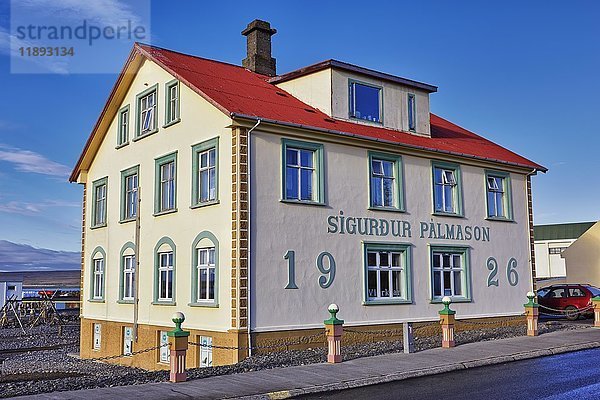 Haus von Sigurður Pálmason  Handelsmuseum  Hvammstangi  Island  Europa