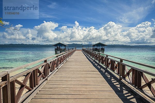 Landungssteg  Insel Arborek  Raja-Ampat  West-Neuguinea  Indonesien  Asien