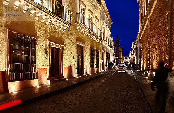 Amerika  Mexiko  Zacatecas  Zacatecas Stadt bei Nacht