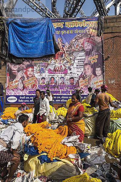 Indien  Westbengalen  Kolkata  Blumenmarkt