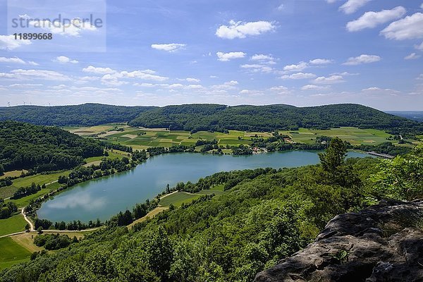 Happurger See  Blick von der Houbirg  bei Happurg  Hersbrucker Alb  Mittelfranken  Franken  Bayern  Deutschland  Europa