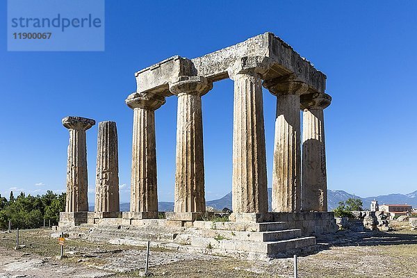 Apollo-Tempel  Antikes Korinth  Griechenland  Europa