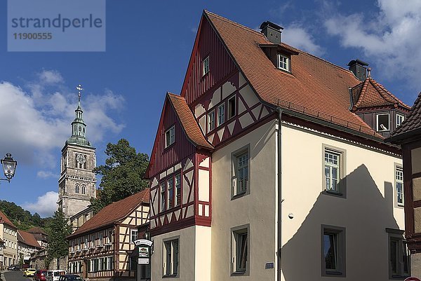Historische Bürgerhäuser  am Hinterturm der Marienkirche  Königsberg  Unterfranken  Bayern  Deutschland  Europa