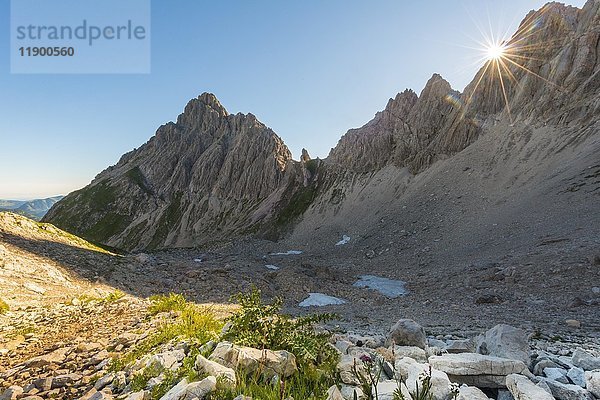 Aufstieg zur Fuchskarspitze  Balkenspitzen  Allgäu  Allgäu Hochalpen  Bayern  Deutschland  Europa