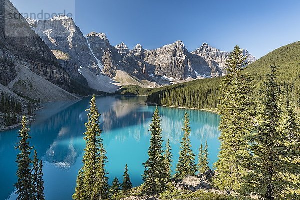 Moraine Lake  Tal der Zehn Zinnen  Kanadische Rocky Mountains  Banff National Park  Alberta  Kanada  Nordamerika