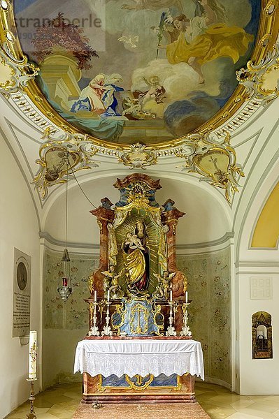 Altar im Seitenschiff  Basilika zum Heiligen Kreuz  Kloster Scheyern  Benediktinerabtei  Landkreis Pfaffenhofen an der Ilm  Oberbayern  Bayern  Deutschland  Europa