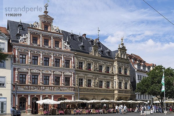 Gildehaus mit historischer Renaissancefassade  Erfurt  Thüringen  Deutschland  Europa