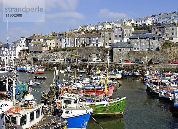 Fischereihafen  Mevagissey  Cornwall  England  Vereinigtes Königreich  Europa