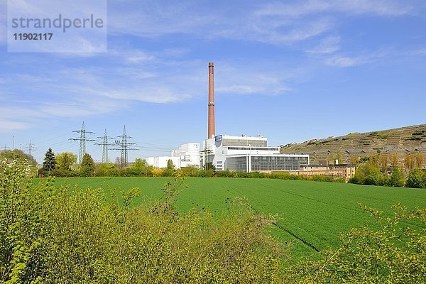 Kraftwerk EnBW  Walheim  Neckartal  Baden-Württemberg  Deutschland  Europa