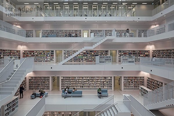 Stadtbibliothek  Innenraum  Stuttgart  Baden-Württemberg  Deutschland  Europa