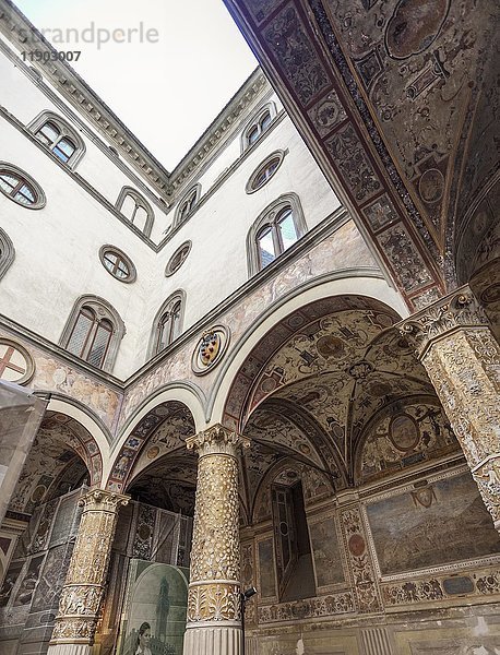 Innenhof des Palazzo Vecchio  Piazza della Signoria  Florenz  Toskana  Italien  Europa