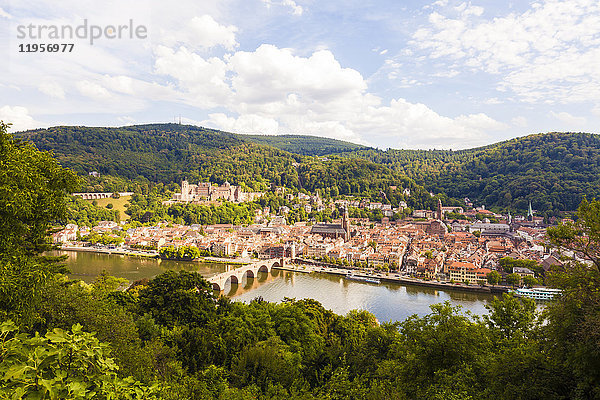 Deutschland  Heidelberg  Blick von oben auf die Altstadt