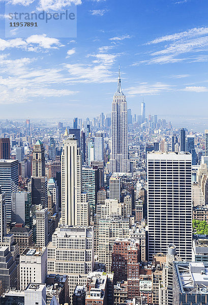 Manhattan Skyline  New York Skyline  Empire State Building  New York City  Vereinigte Staaten von Amerika  Nordamerika