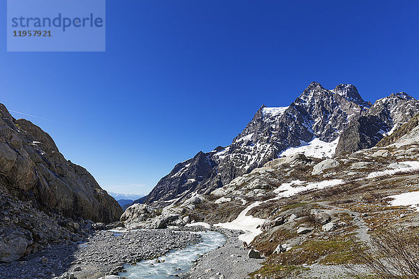 Barre des Ecrins  Gletscherfluss  Ecrins-Nationalpark  Französische Dauphine-Alpen  Haute Alpes  Frankreich  Europa