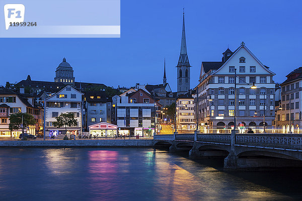 Schweiz  Zürich bei Nacht