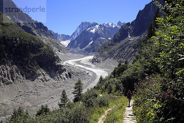 La Mer de Glace (Eismeergletscher)  Mont-Blanc-Massiv  Chamonix  Haute-Savoie  Französische Alpen  Frankreich  Europa