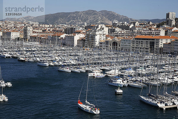 Alter Hafen von Marseille  Marseille  Bouches-du-Rhone  Provence-Alpes-Cote d'Azur  Frankreich  Europa