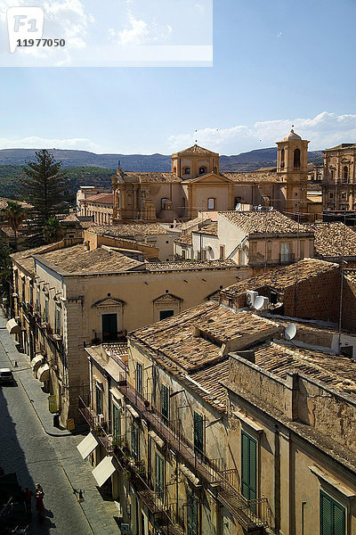 Dachansicht  Noto  Sizilien  Italien  Europa