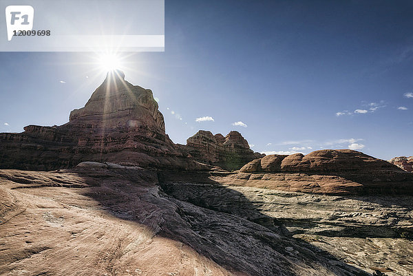 Sonne über der Wüste in Moab  Utah  Vereinigte Staaten