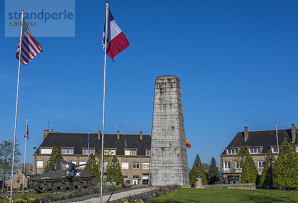 Normandie  Manche  Avranches  Monument für General Patton  Held des Zweiten Weltkriegs