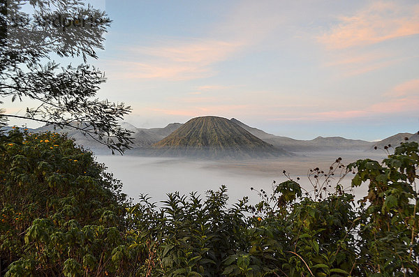 Vulkan im Bromo Tengger Semeru-Nationalpark  Ostjava  Indonesien.