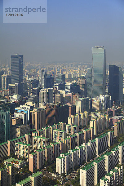 Südkorea  Seoul  Yeouido  Skyline  Luftaufnahme