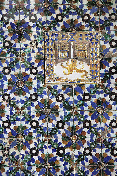 Spanien  Andalusien  Sevilla  Casa de Pilatos  Wanddetail  Keramikfliesenbild