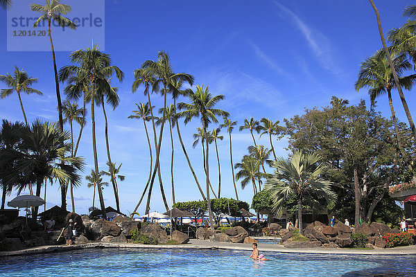 Hawaii  Oahu  Waikiki  Hilton Hotel  Pool