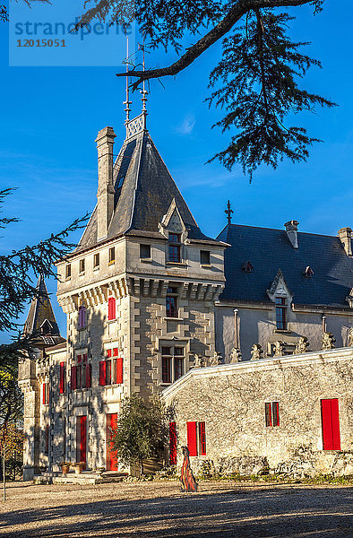 Frankreich  Gironde  St. Etienne-de-Lisse  Chateau de Pressac in der AOC St. Emilion (UNESCO-Welterbe)