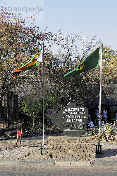 Afrika  Südliches Afrika  Simbabwe  Provinz nördlich von Matabeleland  Victoriafälle  Nationalpark ( Mosi-Oa-Tunya)  Eingang(Eintritt)