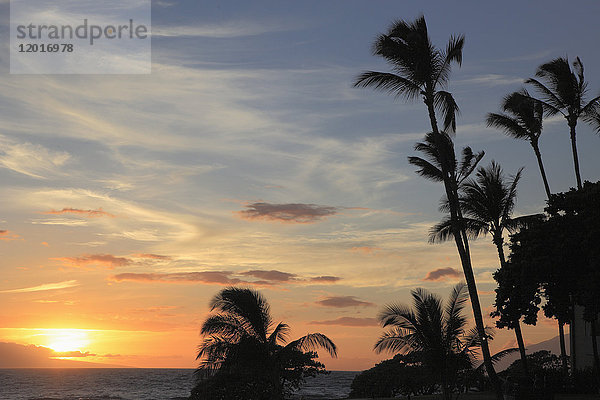 Hawaii  Maui  Wailea  Strand  Sonnenuntergang