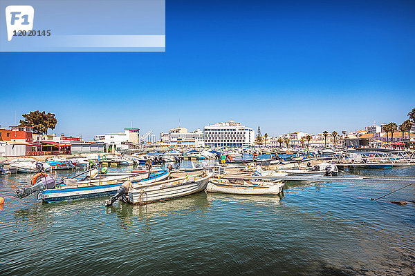 Hafen der Stadt Faro  Region Algarve  Portugal