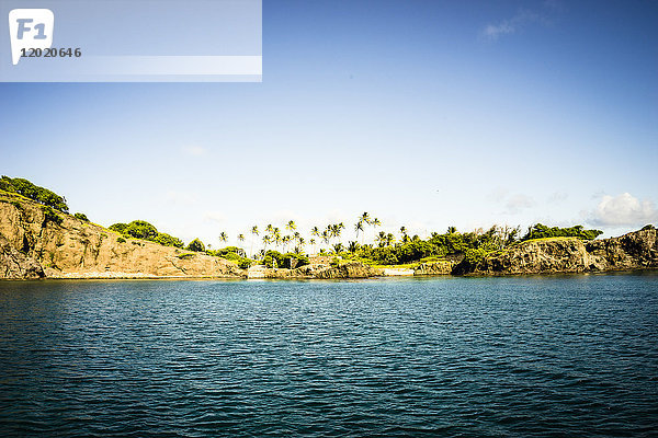 Blick auf die Insel Petit Nevis  Petit Nevis  Saint-Vincent und die Grenadinen  Westindische Inseln