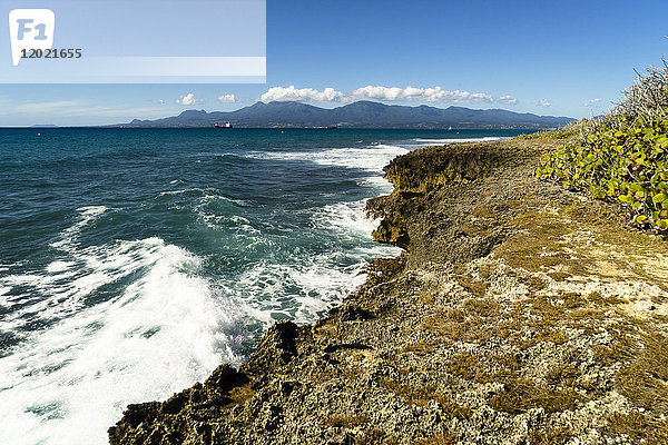 Blick auf die Insel Guadeloupe  Insel Gosier  Guadeloupe  Frankreich