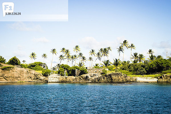 Blick auf die Insel Petit Nevis  Petit Nevis  Saint-Vincent und die Grenadinen  Westindische Inseln