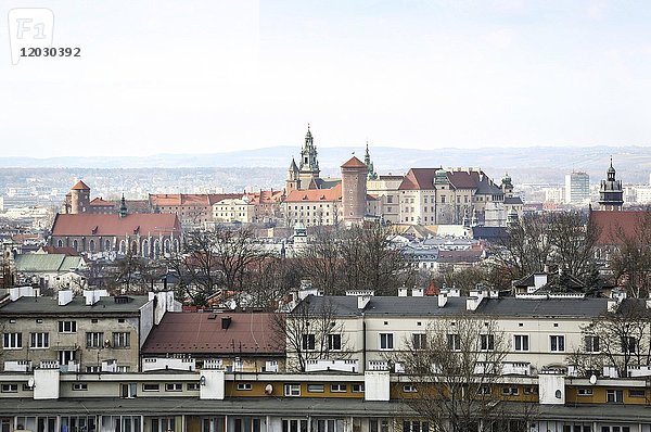 Stadtansicht der historischen Stadt  vom Krakus-Hügel aus  Krakau  Polen  Europa