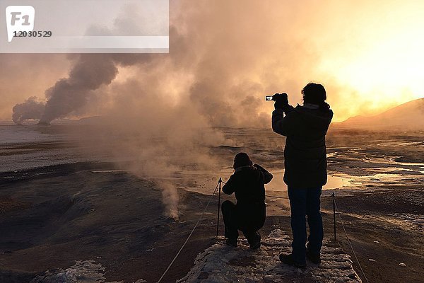 Dampfende Solfataren  bei Reykjalith  Nordinsel  Insel