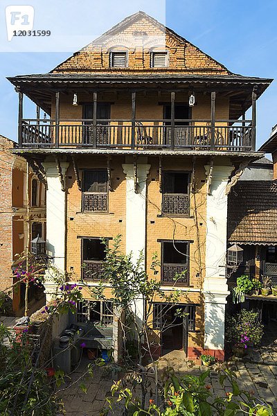 Traditionelles Backsteinhaus im Newari-Stil  Bandipur  Bezirk Tanahun  Nepal  Asien