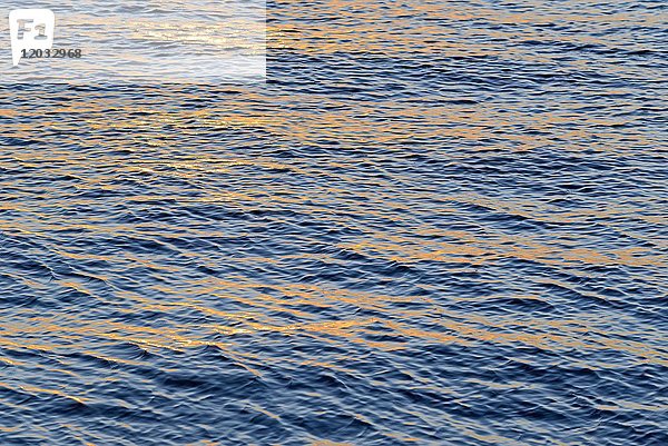 Wellen  Meeresoberfläche bei Abendsonne  Nordsee  Niedersachsen  Deutschland  Europa