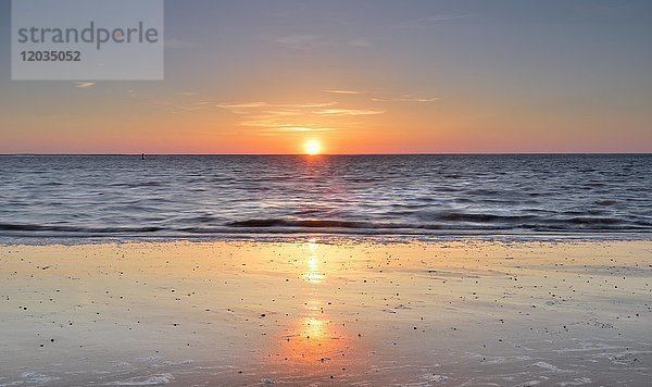 Sonnenaufgang über dem Wattenmeer  Texel  Nordholland  Niederlande