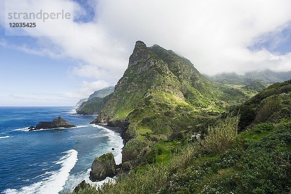 Aussichtspunkt von Boaventura an der Nordküste der Insel Madeira  Portugal  Europa