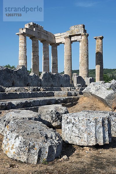 Zeus-Tempel  antikes Nemea  Korinthia  Peloponnes  Griechenland  Europa