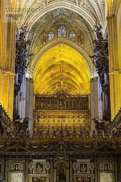 Coro  Chor Rückseite  Capilla Mayor  Gewölbe  Dom Catedral de Santa María de la Sede  UNESCO Weltkulturerbe  Sevilla  Provinz Sevilla  Andalusien  Spanien  Europa