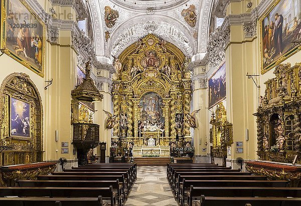 Langhaus  Hochaltar  Iglesia de San Jorge im Hospital de la Santa Caridad  Sevilla  Andalusien  Spanien  Europa