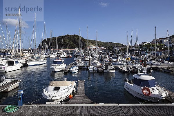 Hafen  Jachthafen  Horta  Insel Faial  Azoren  Portugal  Europa