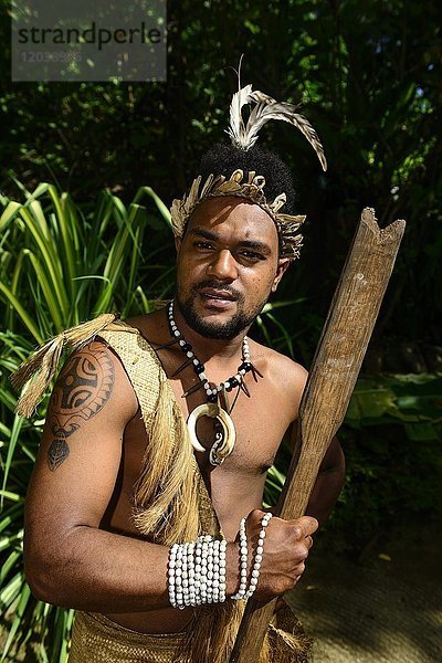 Einheimischer Mann  Ekasup Cultural Village  Insel Efate  Vanuatu  Südsee  Ozeanien