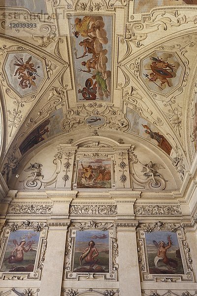 Deckengemälde im Schloss Wallenstein  Sala Terrana  Prag  Tschechische Republik  Europa