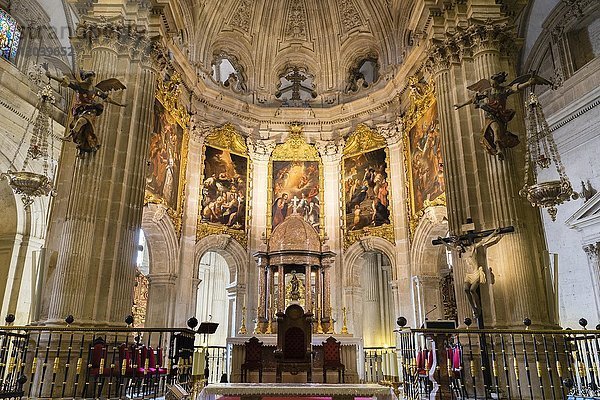Altarraum mit Apsis  Kathedrale Catedral de la Encarnación de Guadix  Guadix  Marquesado Region  Provinz Granada  Andalusien  Spanien  Europa