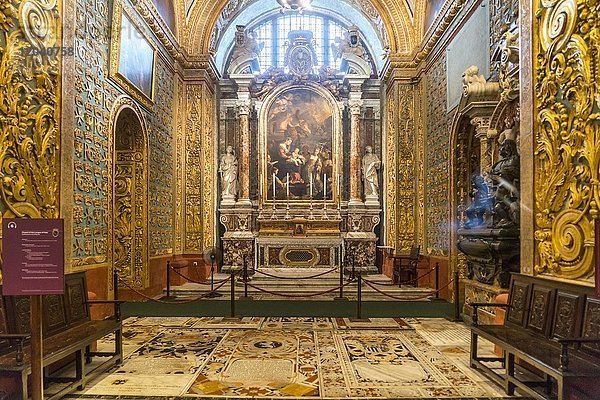 Prunkvolle Italienische Kapelle  Innenraum der römisch-katholischen St. John?s Co-Cathedral  Valletta  Malta  Europa