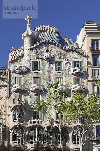 Casa Batllo  Modernisme  Architekt Antoni Gaudi  Eixample  Barcelona  Katalonien  Spanien  Europa